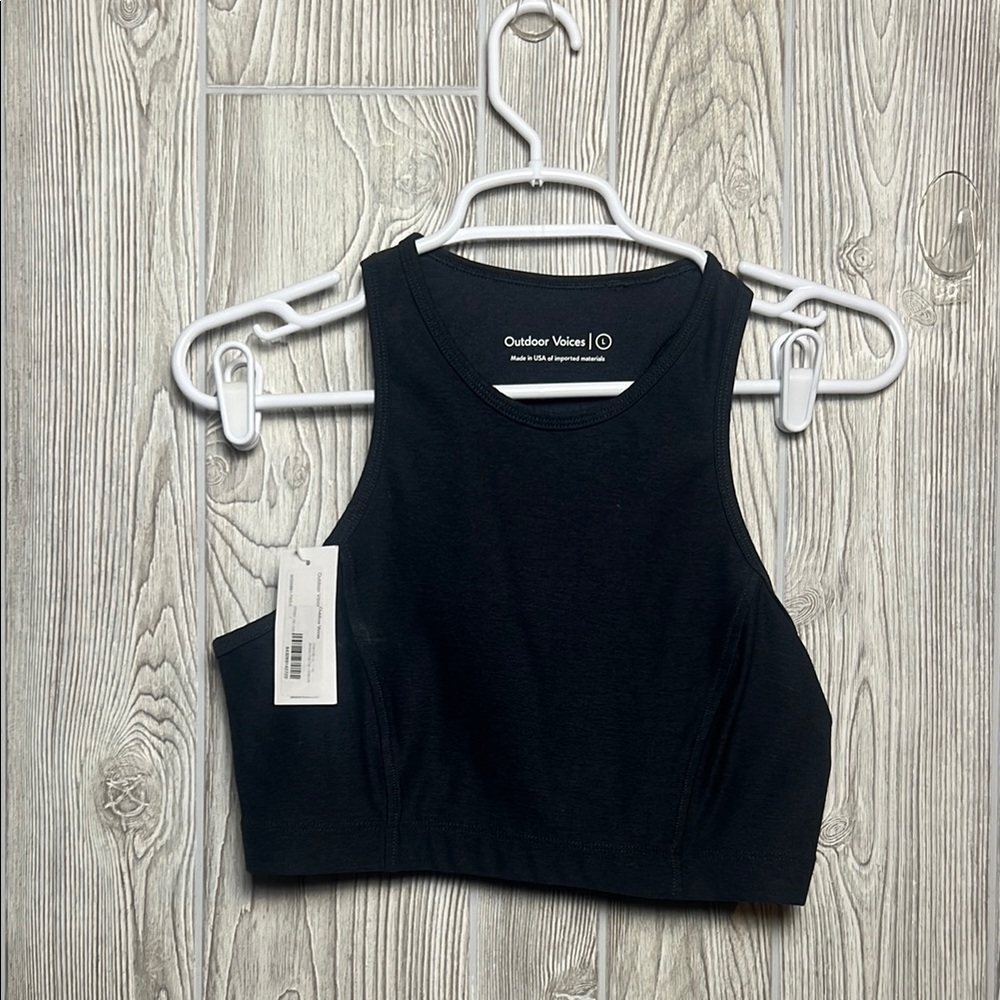Outdoor Voices Athena Crop Top Charcoa Color Size Large NWT